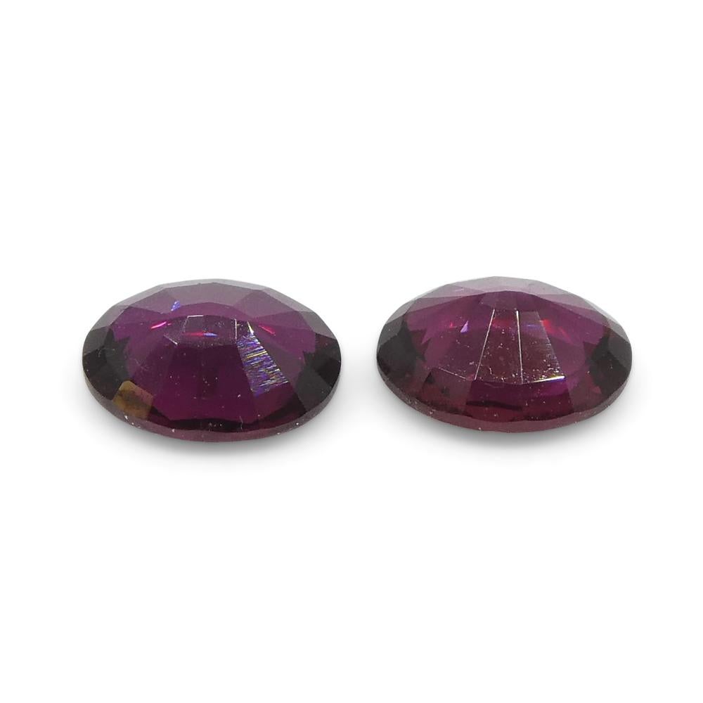 0.57ct Pair Oval Purple Sapphire from Thailand For Sale 1