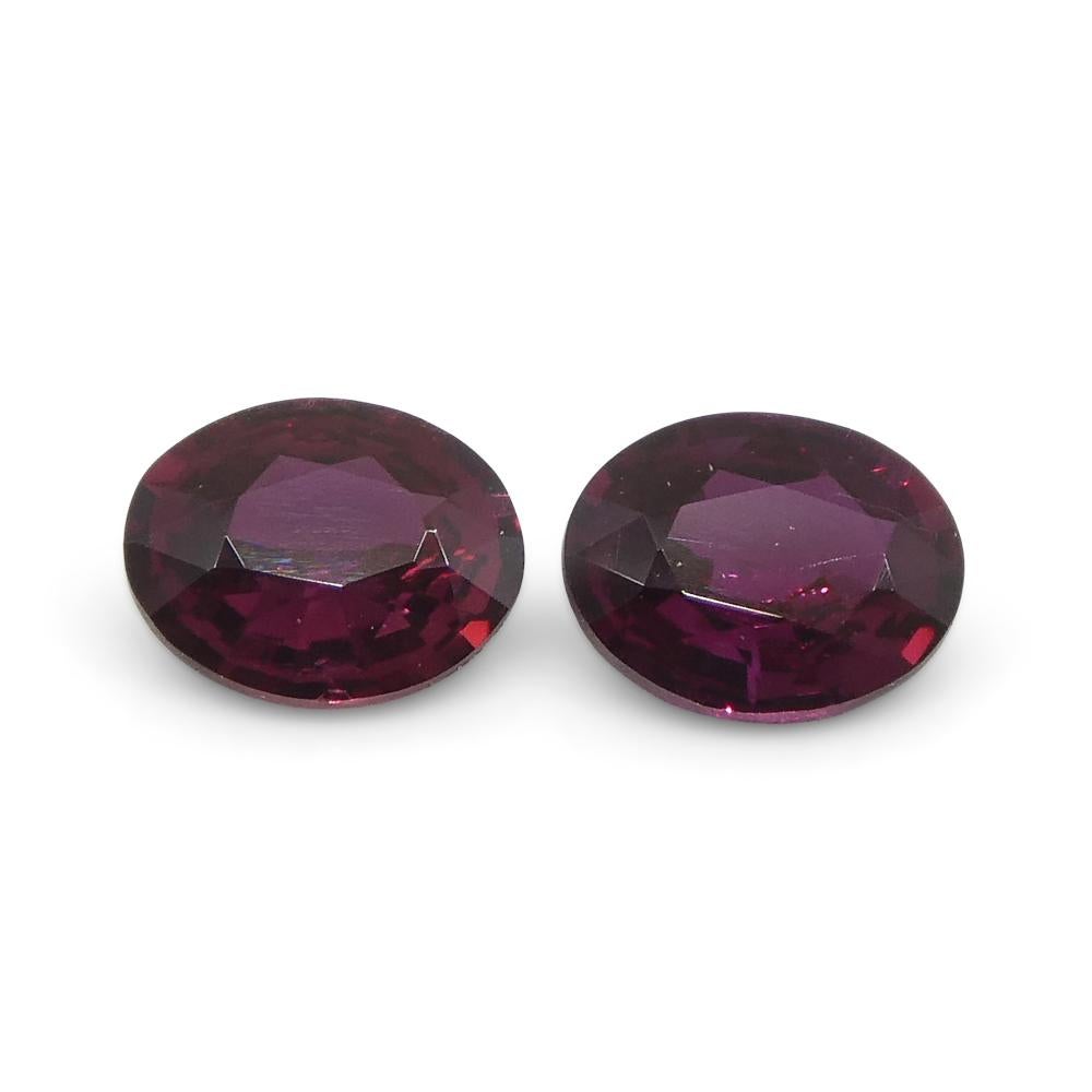 0.57ct Pair Oval Purple Sapphire from Thailand For Sale 2