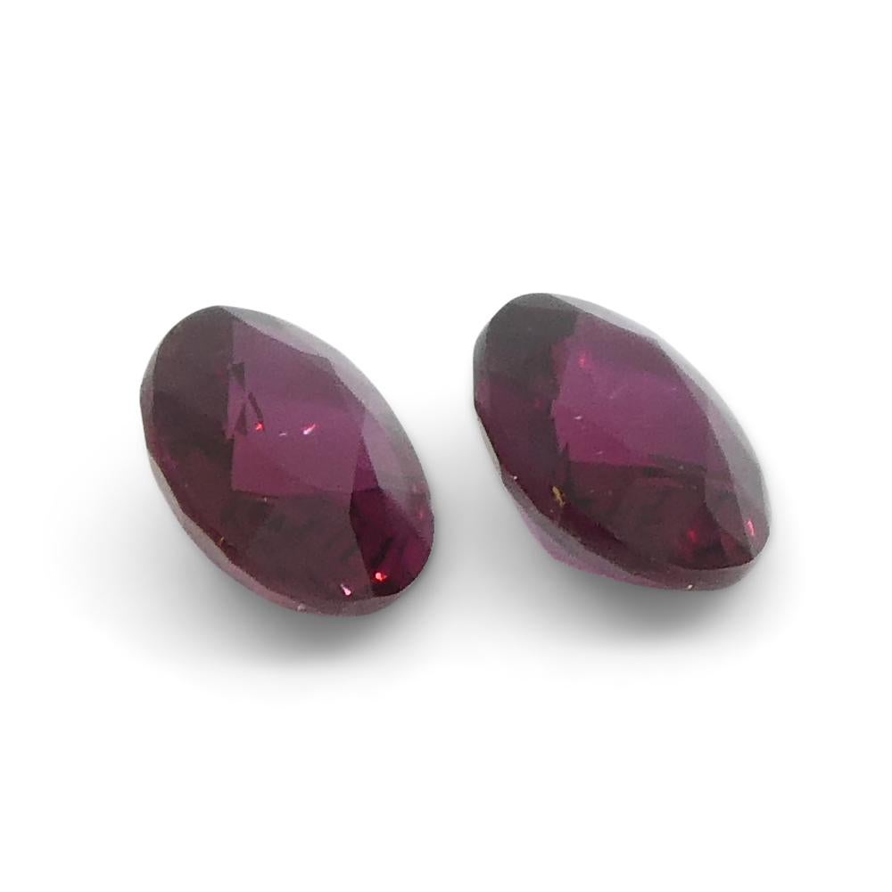 0.57ct Pair Oval Purple Sapphire from Thailand For Sale 4