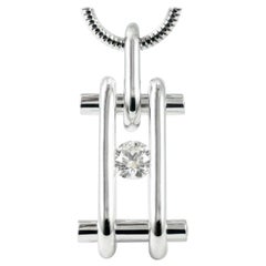 0.57 Carat Round Brilliant G VS1 Diamond in 14 Karat Gold Contemporary Necklace