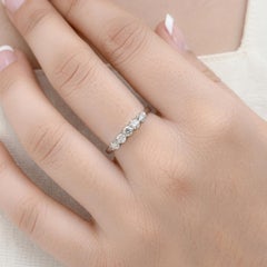0.57ct SI Clarity HI Color Diamond Five Stone Band Ring 18 Karat White Gold