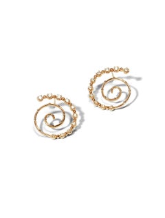 Boucles d'oreilles en or jaune avec spirale de diamants de 0,57 carat