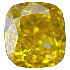 0,58 Karat Kissenbrillant GIA-zertifiziert Fanyc Tief Orange Gelb Si1 Klarheit