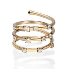 0.58 Carat Diamond 14 Karat Yellow Gold Ring