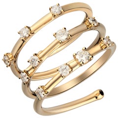 0.58 Carat Diamond 14 Karat Yellow Gold Ring