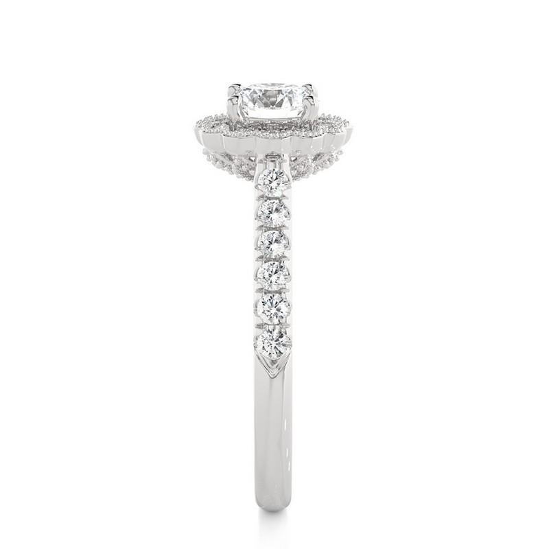 Modern 0.58 Carat Diamond Vow Collection Ring in 14K White Gold For Sale