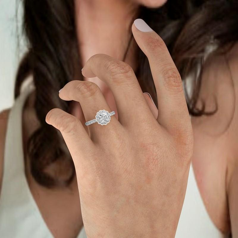 0.58 Carat Diamond Vow Collection Ring in 14K White Gold In New Condition For Sale In Paramus, NJ