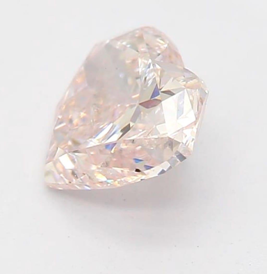 Women's or Men's 0.58 Carat Light Pink Heart Cut Diamond GIA Certified  For Sale
