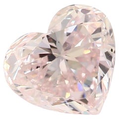 0.58 Carat Light Pink Heart Cut Diamond GIA Certified 
