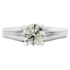 NO RESERVE  0.58CT Light Yellow Diamond Solitaire 14K White Gold Engagement Ring