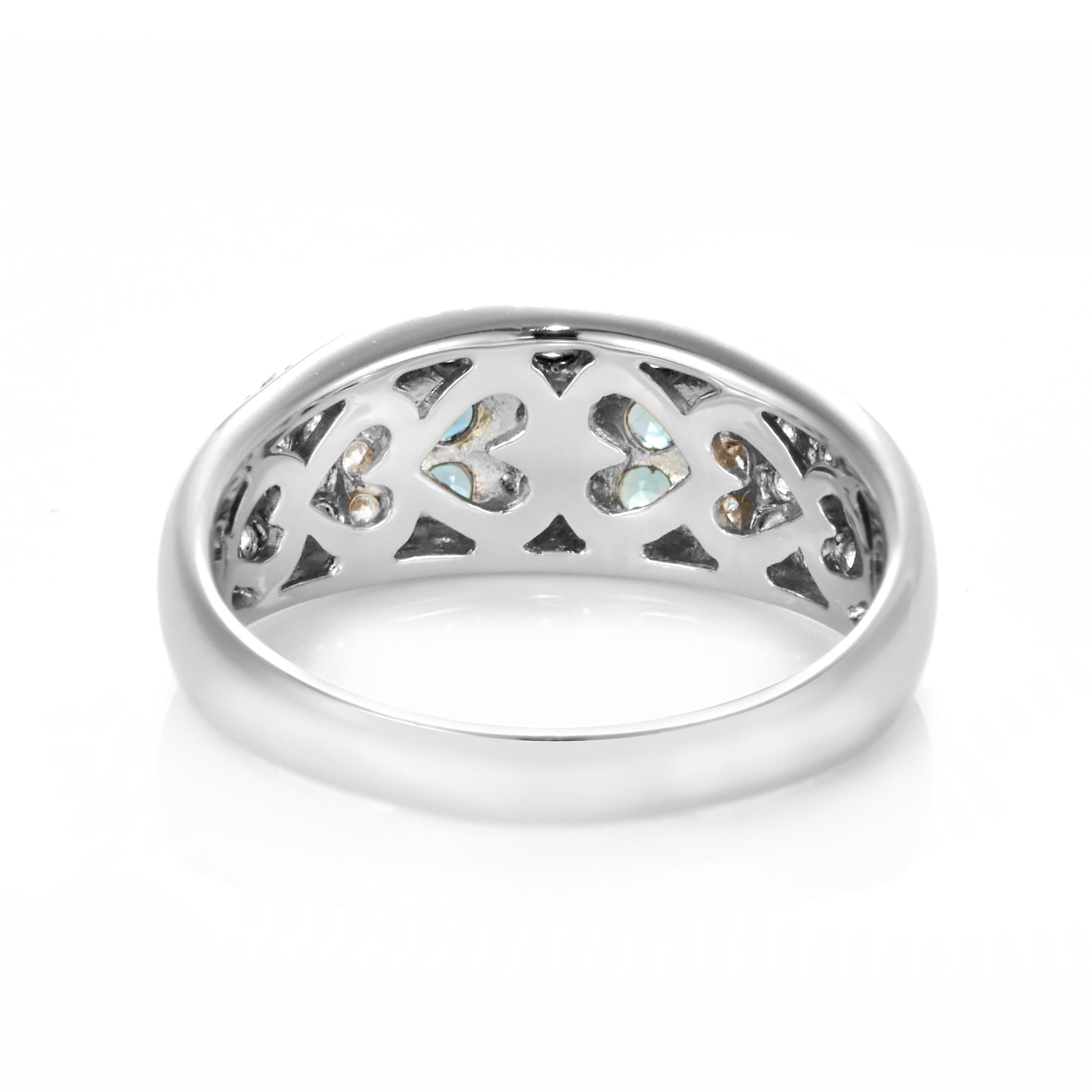 0,58 Karat natürlicher Alexandrit und Diamantring aus 18 Karat Weißgold im Angebot 6