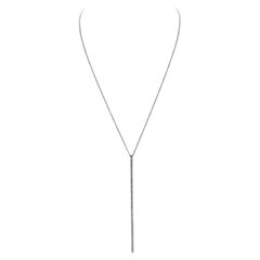 0.58 Carat Natural Diamond Tennis Drop Necklace in 14K White Gold 23"
