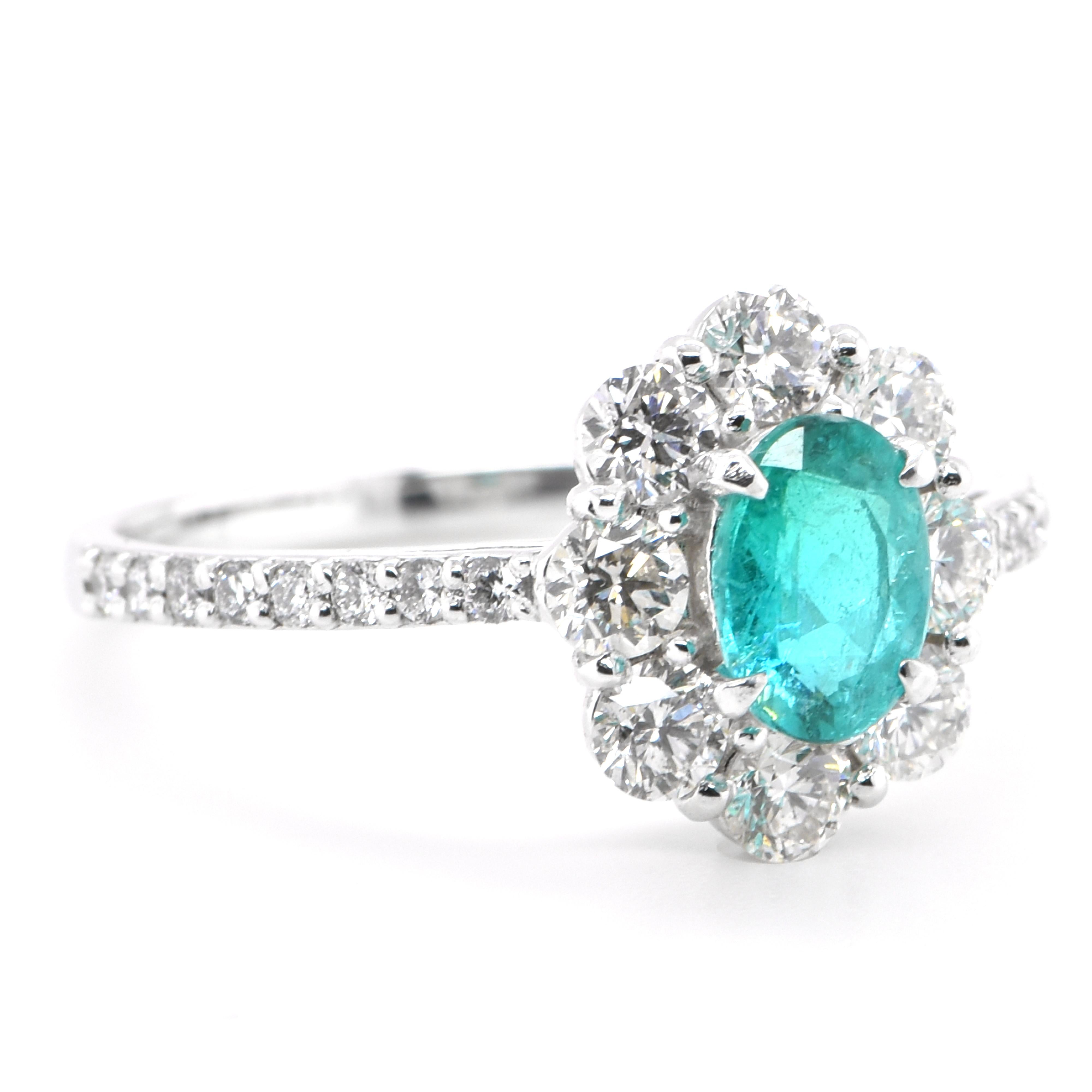 Verlobungsring mit 0,58 Karat natürlichem Paraiba-Turmalin und Diamant (Moderne)
