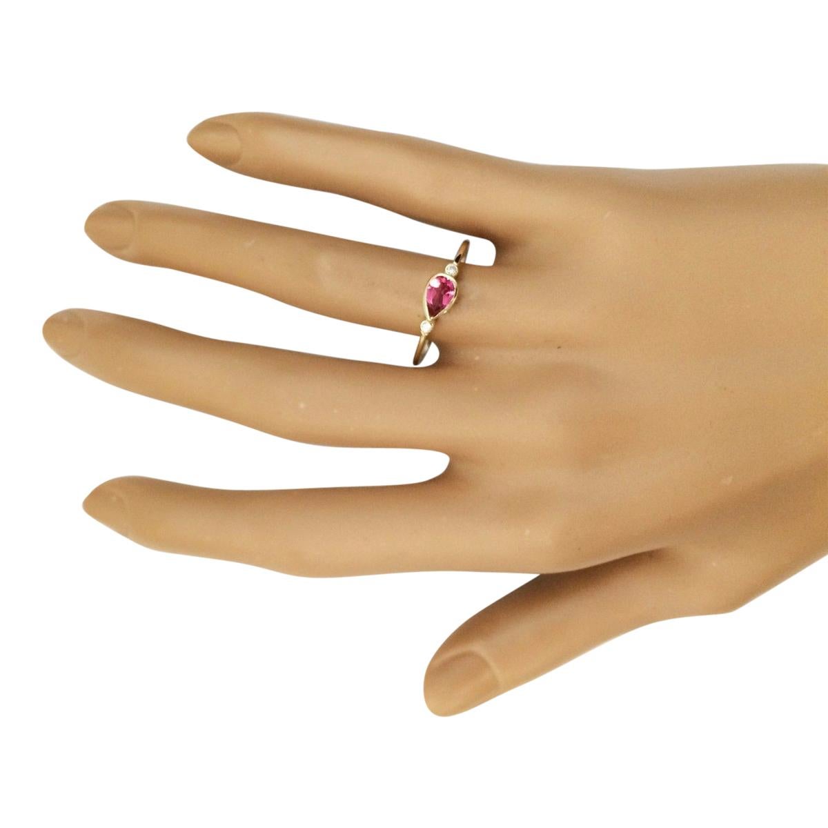 Anillo De Diamantes Turmalina Natural En Oro Amarillo De 14 Quilates en Nuevo estado para la venta en Manhattan Beach, CA