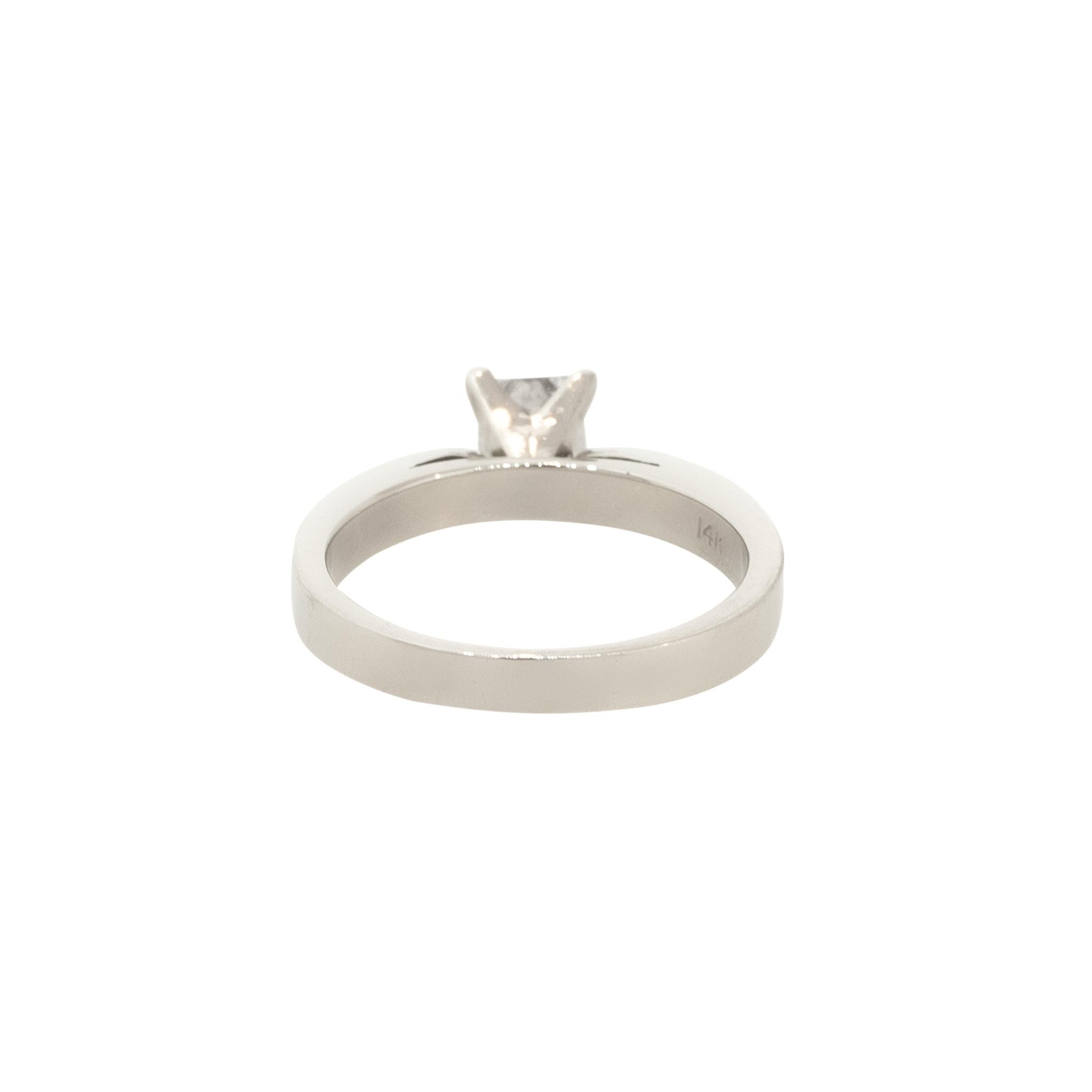 Women's 0.58 Carat Princess Cut Diamond Solitaire Engagement Ring 14 Karat in Stock For Sale