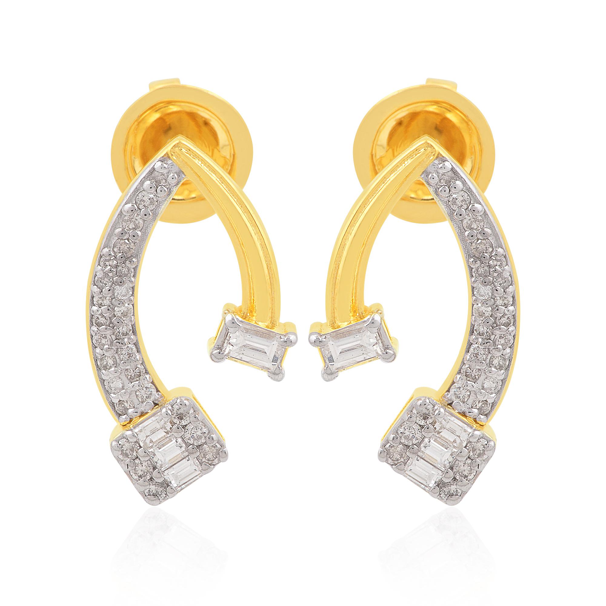 Item Code :- SEE-1857A
Gross Wt. :- 3.80 gm
18k Solid Yellow Gold Wt. :- 3.68 gm
Natural Diamond Wt. :- 0.58 Ct. ( AVERAGE DIAMOND CLARITY SI1-SI2 & COLOR H-I )
Earrings Size :- 17 mm approx.

✦ Sizing
.....................
We can adjust most items