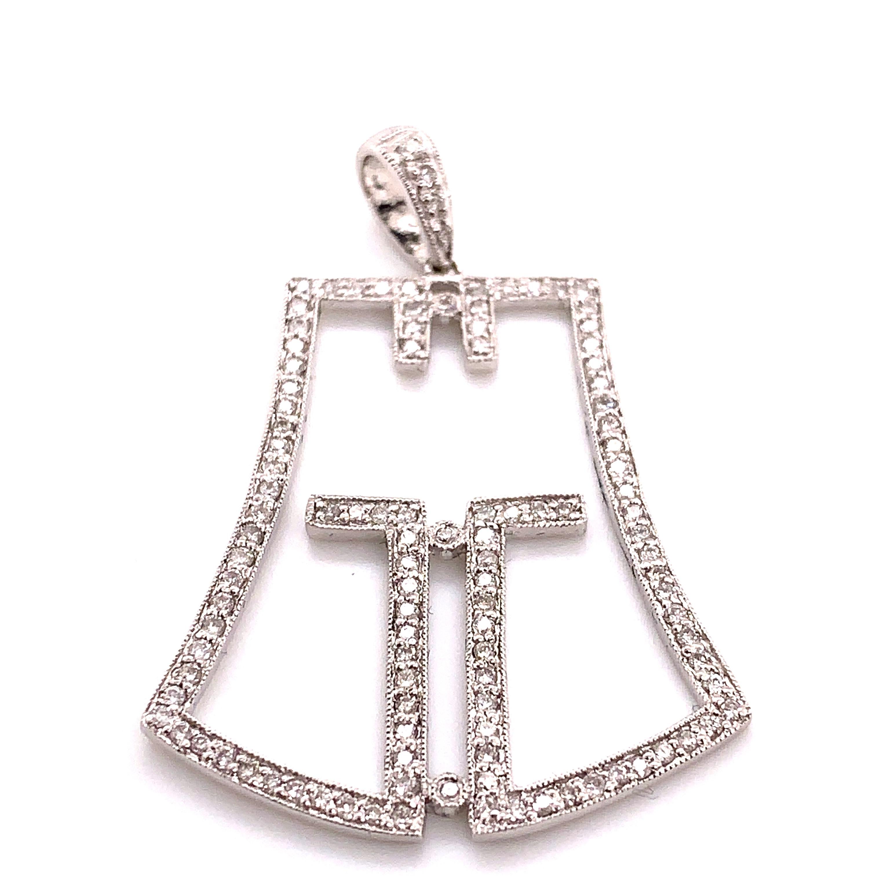 0.58 Carat White Diamond Pendant Fashion Necklace In New Condition In New York, NY
