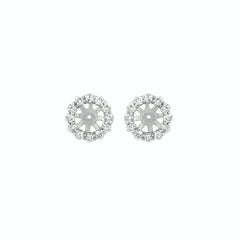 0.58 Ct 2 Pointers Natural Diamond Jacket Earrings 14K White Gold Center