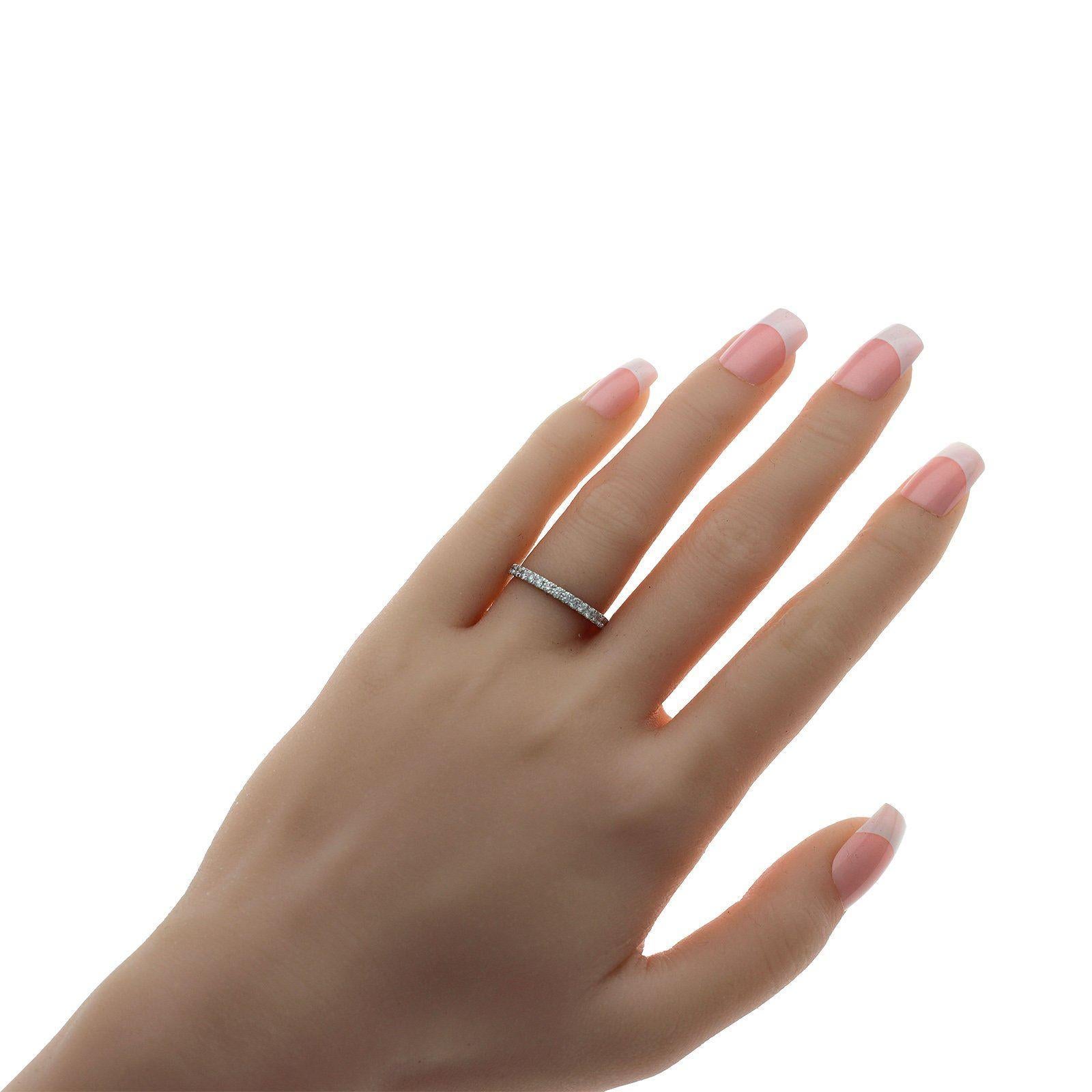 Women's 0.58 Carat Natural Diamonds G SI1 in 14 Karat White Gold 3/4 Wedding Band Ring For Sale