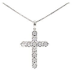 Colgante Cruz de Diamantes de 0,58 quilates en oro blanco de 18 quilates
