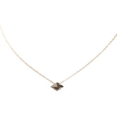 0.58CT Natural Brown Diamond Lozenge Choker Necklace in 14 Karat Yellow Gold