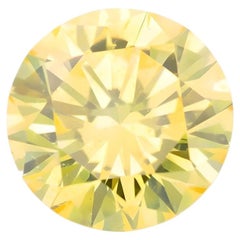 0.58ct Natural Loose Fancy Intense Greenish Yellow Diamond GIA Round SI2