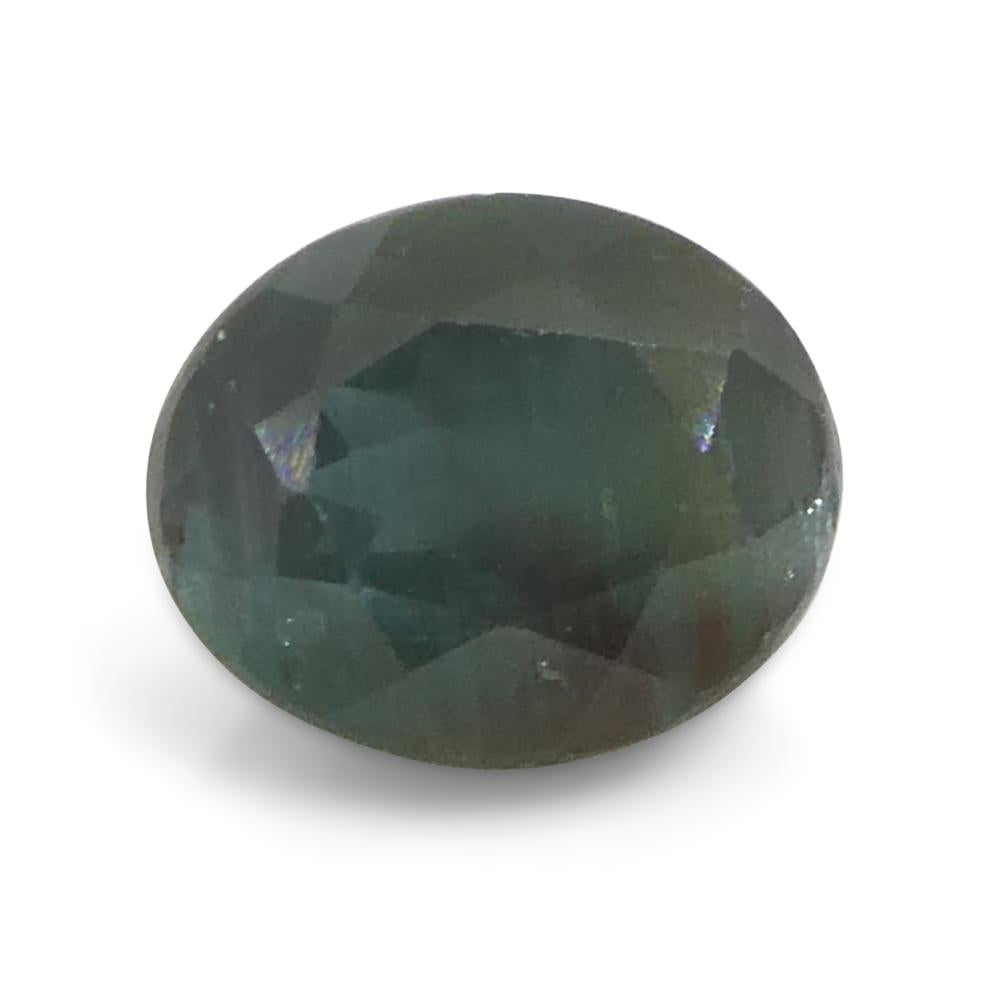 Women's or Men's 0.58ct Oval Bluish Green to Pinkish Purple Alexandrite from India For Sale