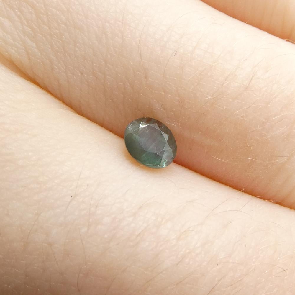 0.58ct Oval Bluish Green to Pinkish Purple Alexandrite from India For Sale 5