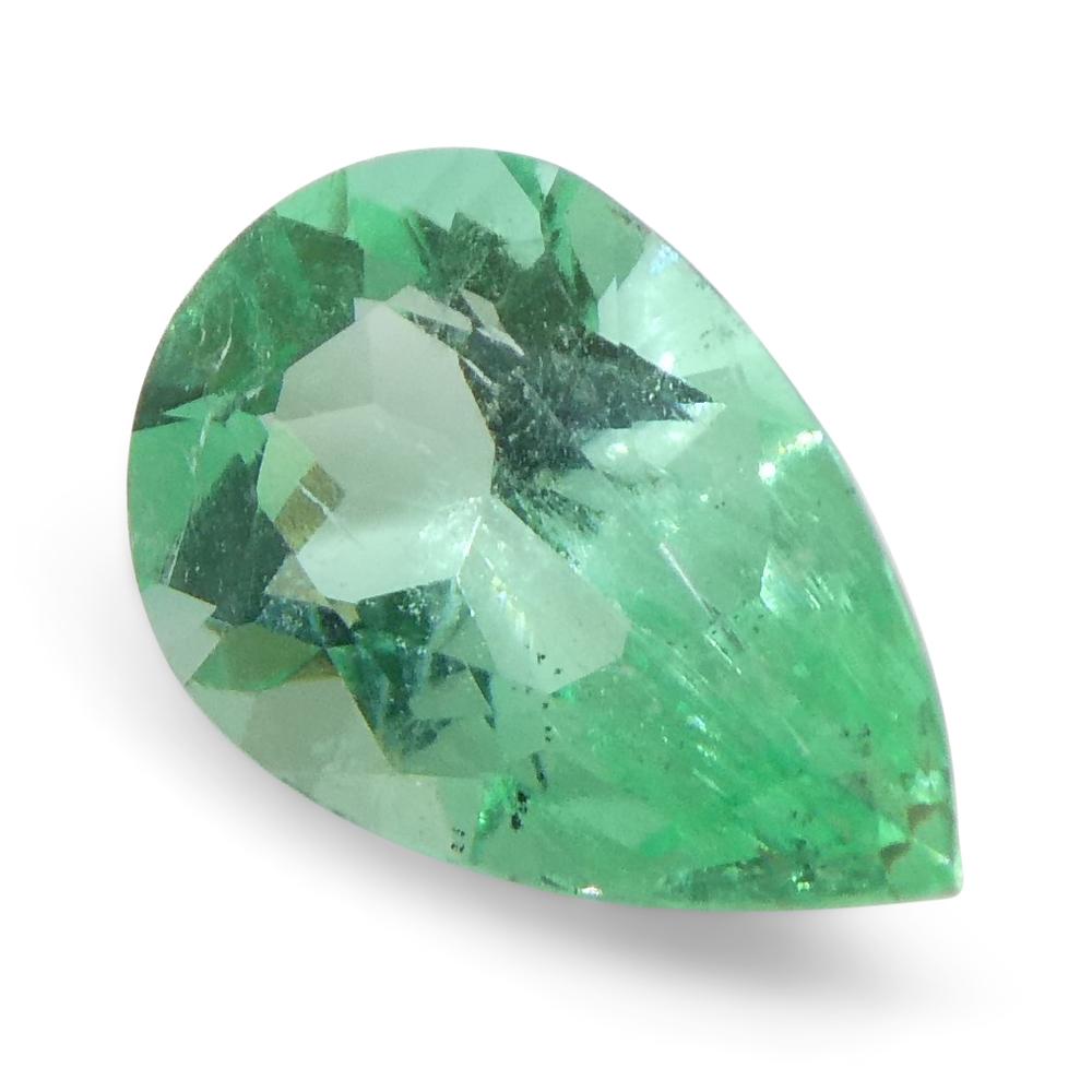 0.58ct Pear Green Emerald from Colombia For Sale 6