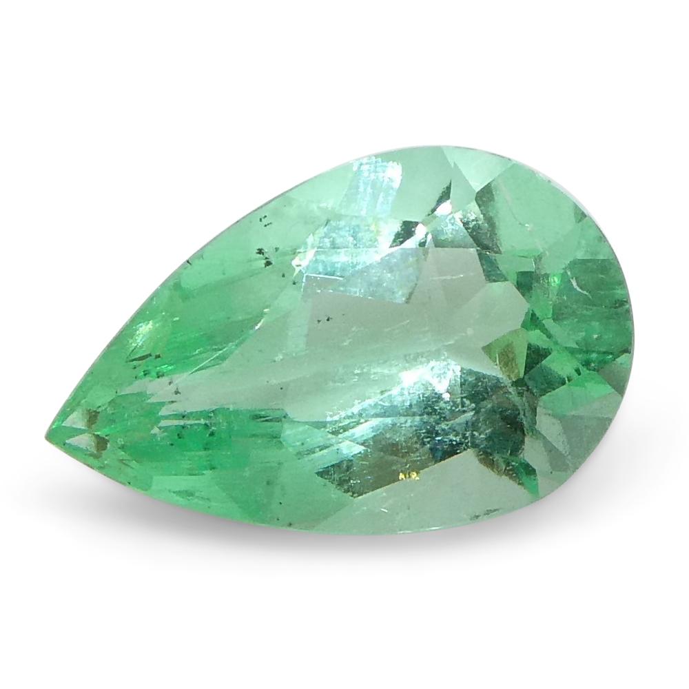 0.58ct Pear Green Emerald from Colombia For Sale 8