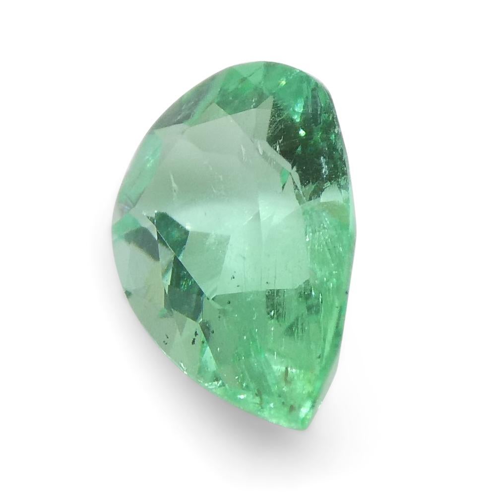 0.58ct Pear Green Emerald from Colombia For Sale 3