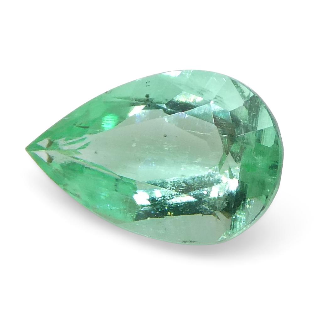 0.58ct Pear Green Emerald from Colombia For Sale 4