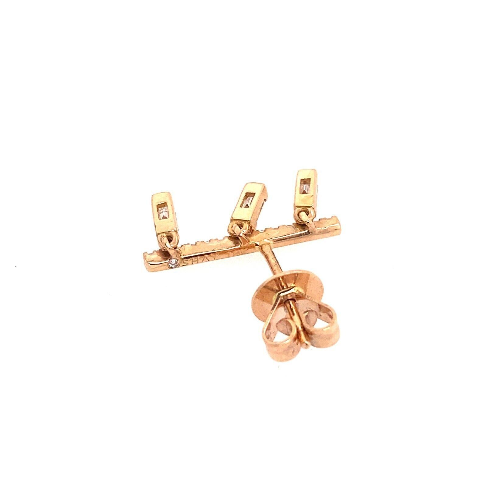 Taille ronde Boucles d'oreilles carillon en or rose 18ct avec diamant Shay de 0,58ct en vente