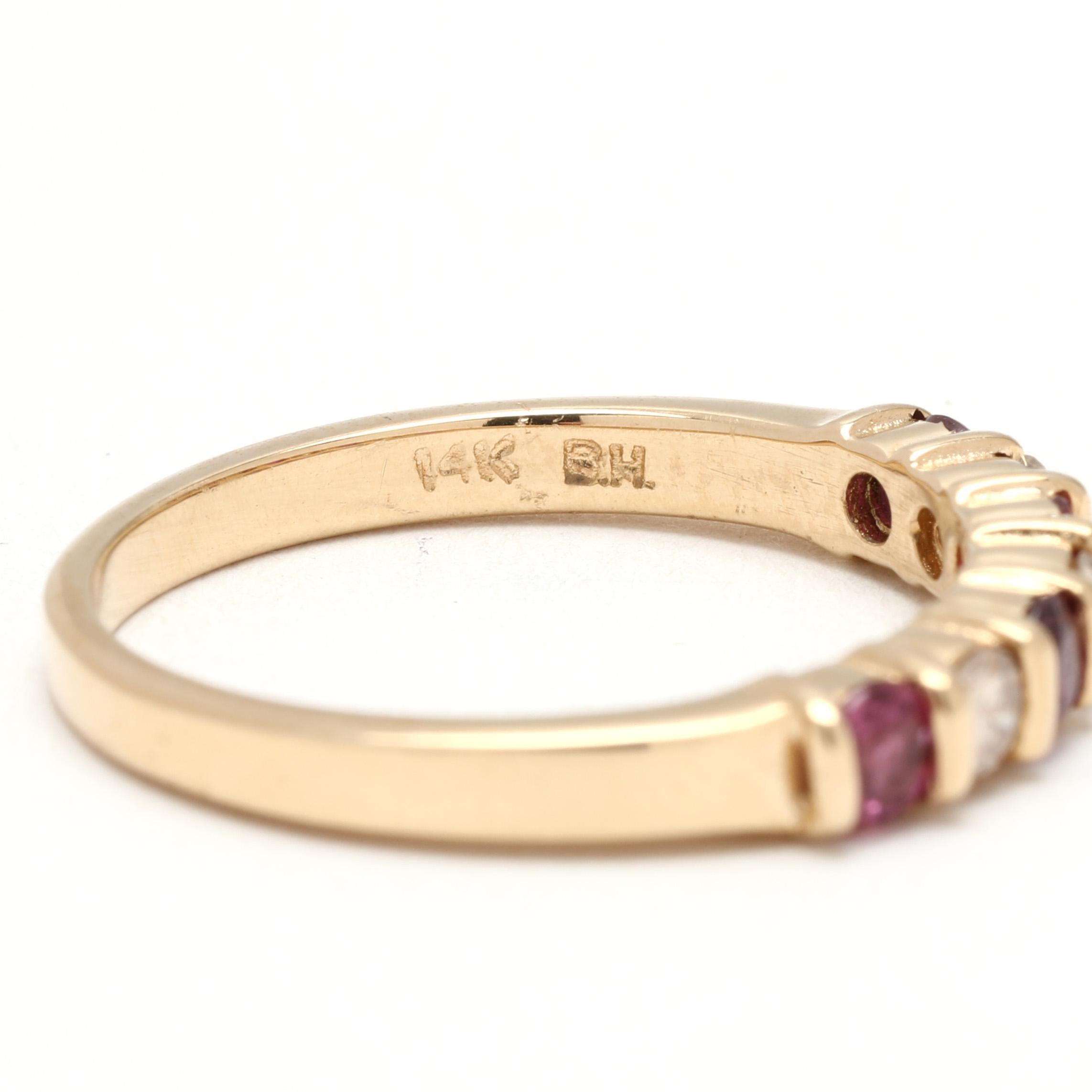Bague en or jaune 14k avec diamant et rubis de 0.58ctw, taille 6.25 Unisexe en vente