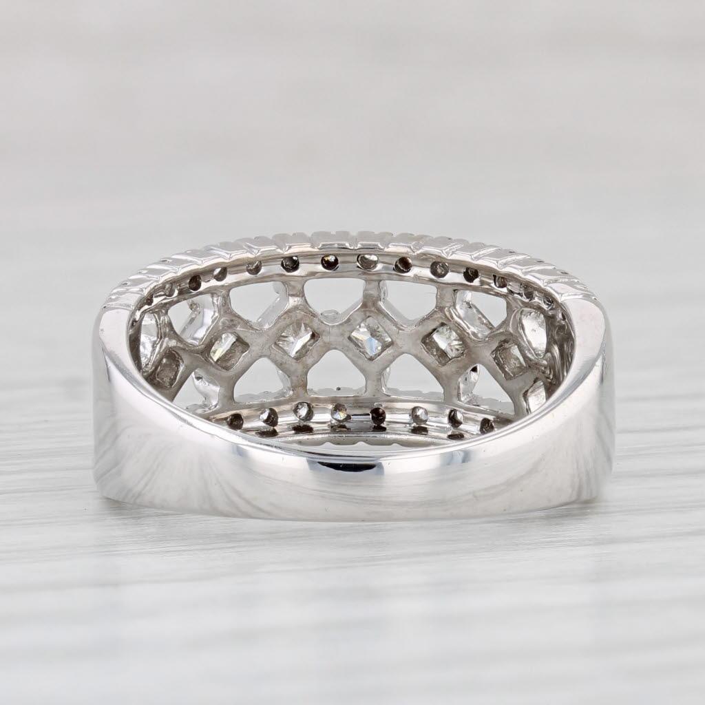 Women's 0.58ctw Princess Diamond Ring 14k White Gold Size 7.25 Band For Sale