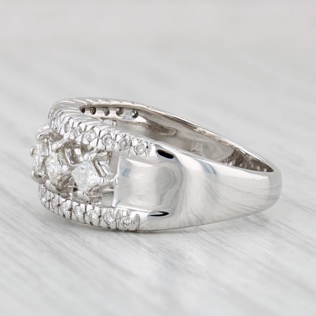 0,58ctw Prinzessin-Diamantring 14k Weißgold Größe 7,25 Band im Angebot 1