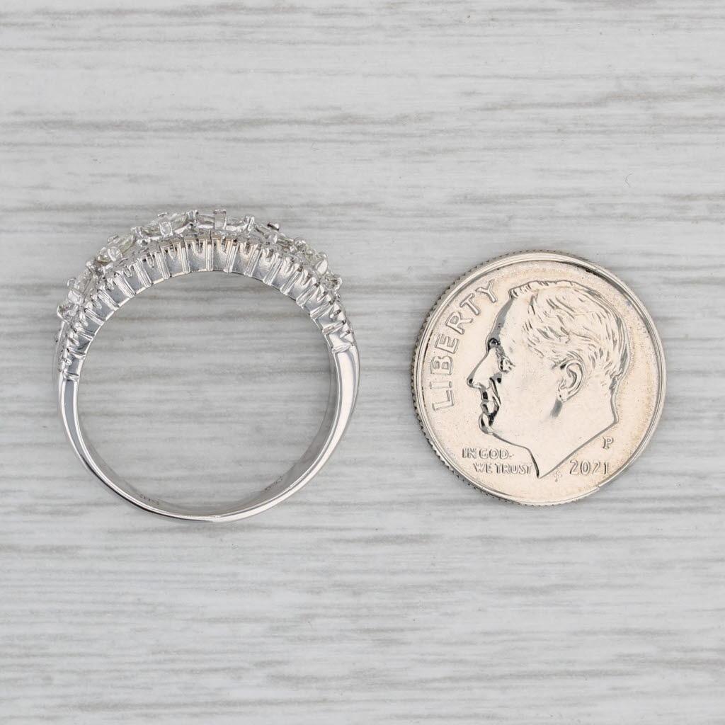 0,58ctw Prinzessin-Diamantring 14k Weißgold Größe 7,25 Band im Angebot 2