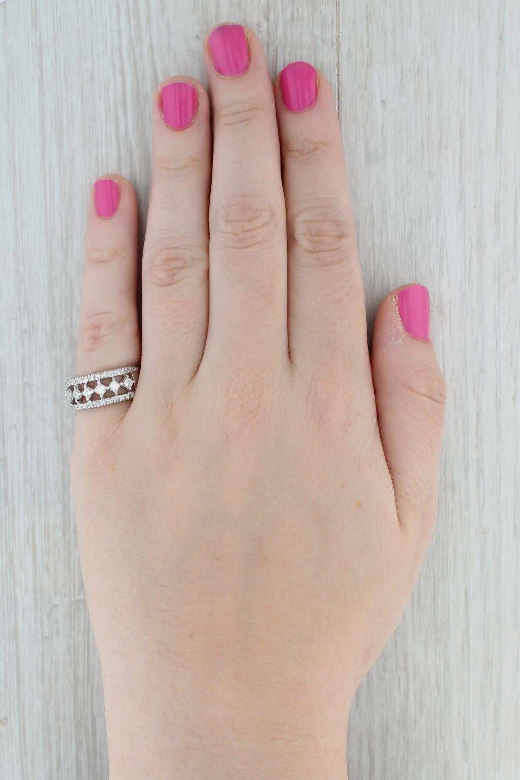 0,58ctw Prinzessin-Diamantring 14k Weißgold Größe 7,25 Band im Angebot 3