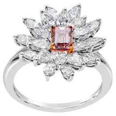 0.59 Carat Emerald-cut Statement Fancy Pink 18K Gold A Crown-Worthy Fancy Rarity