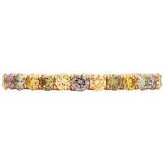 0.59 Carat Round Multicolored Diamonds in 18 Karat Rose Gold