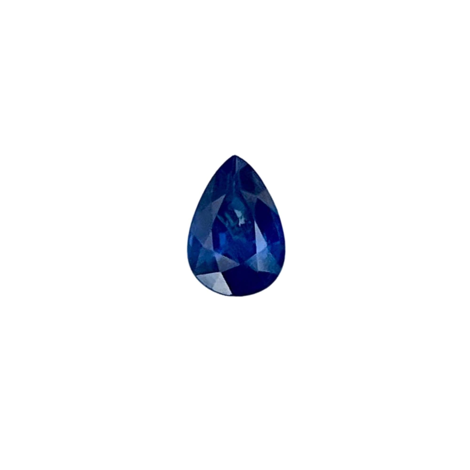 0,59 Karat Blauer Saphir Stein Birnenschliff Natürlicher Edelstein aus Sri Lanka 3