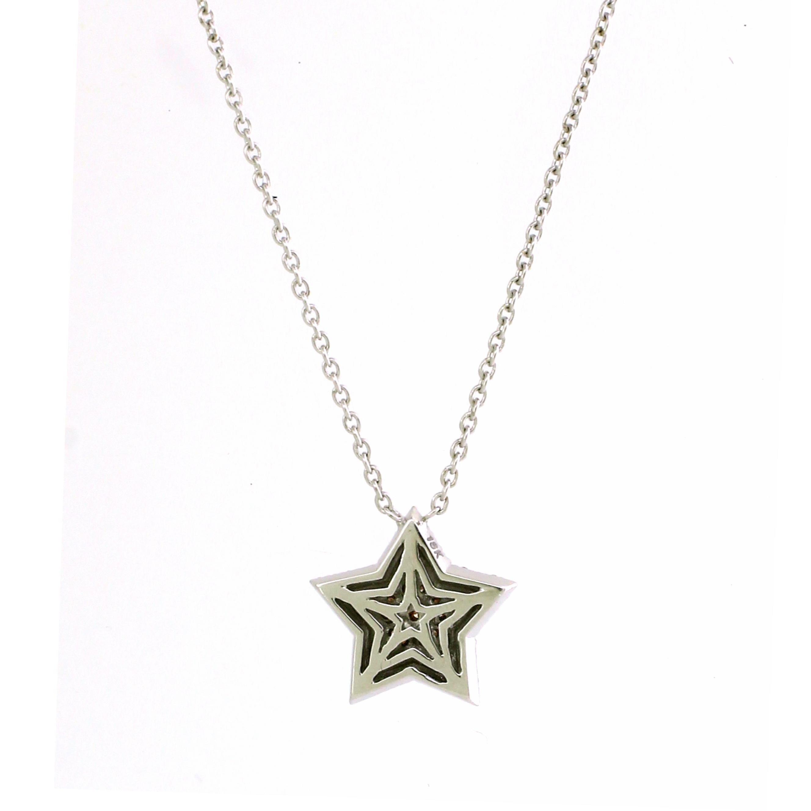 Pear Cut 0.59 Carats of Diamond  Star Pendant  For Sale