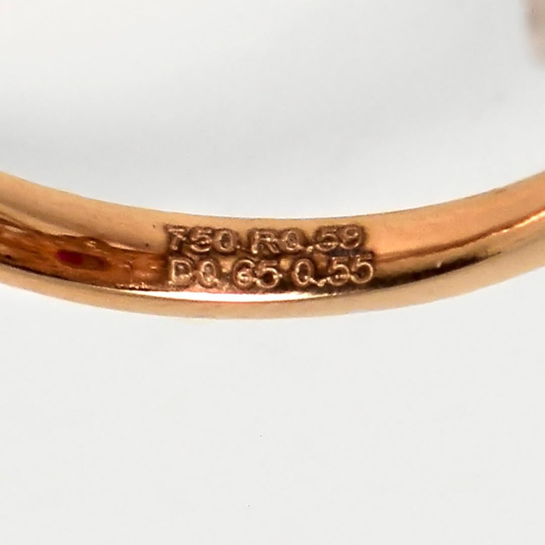 Anello di fidanzamento con rubino dell'Afghanistan non riscaldato da 0,59 carati in oro rosa 18 carati in vendita 2