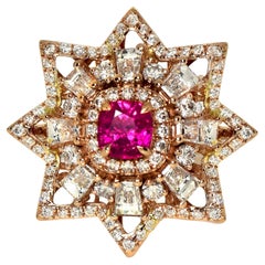 0.59 ct 18K Rose Gold Unheated Afghanistan Ruby Engagement Ring