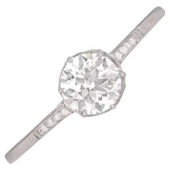 0.59ct Old European Cut Diamond Engagement Ring, G Color, Platinum