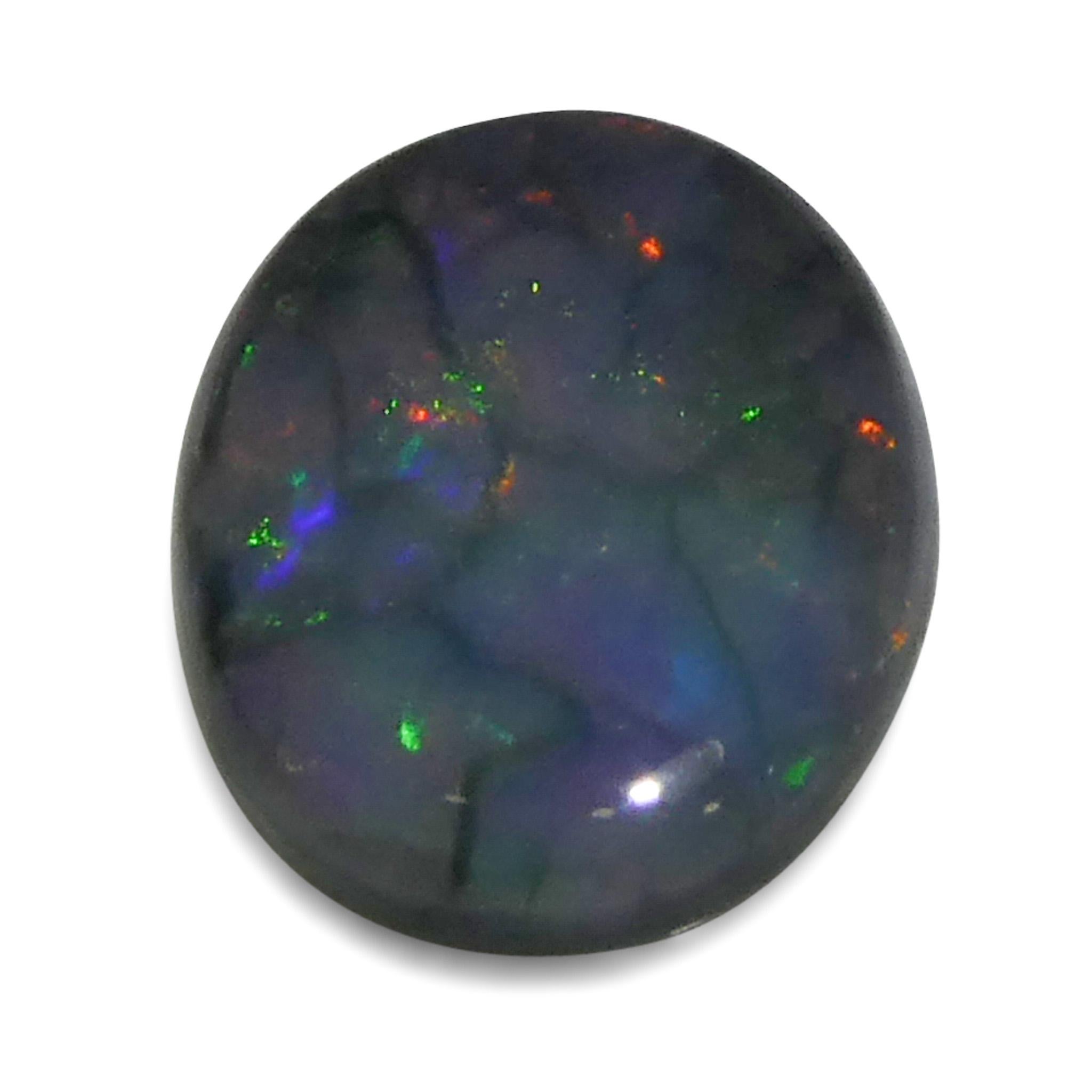 0.59ct Opale grigio ovale cabochon dall'Australia in vendita 5