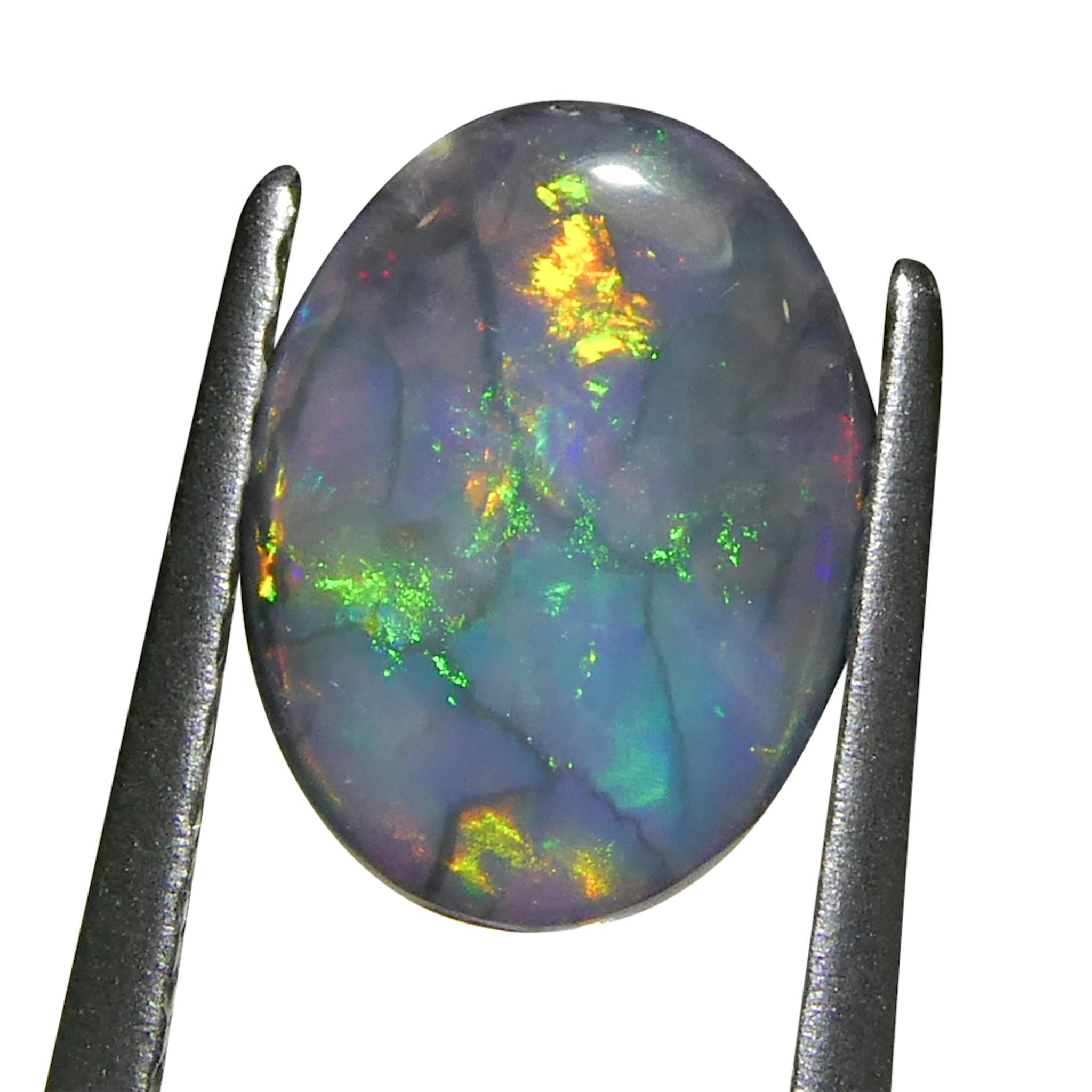 0.59ct Opale grigio ovale cabochon dall'Australia in vendita 7