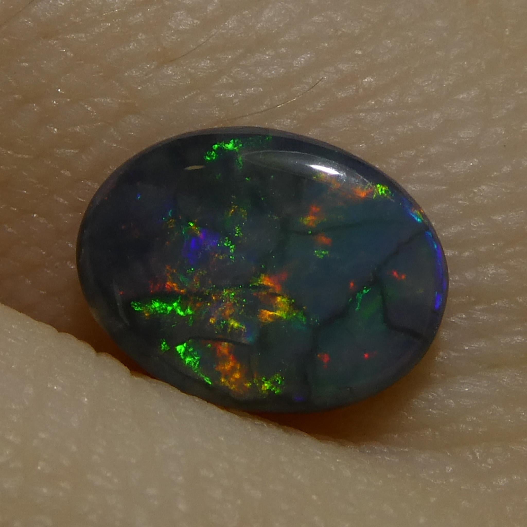 da uomo o donna 0.59ct Opale grigio ovale cabochon dall'Australia in vendita
