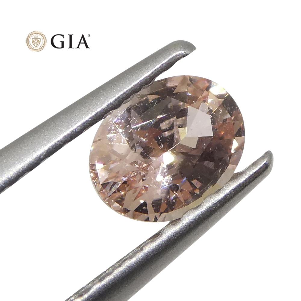 Women's or Men's 0.59ct Oval Pink Sapphire GIA Certified Madagascar For Sale