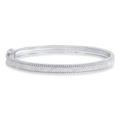 0.59ct Round Brilliant Cut Diamond Bangle Bracelet in 14k White Gold